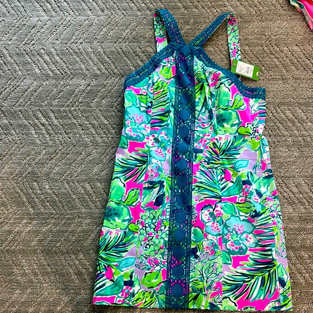 Tropical Print Halter Dress